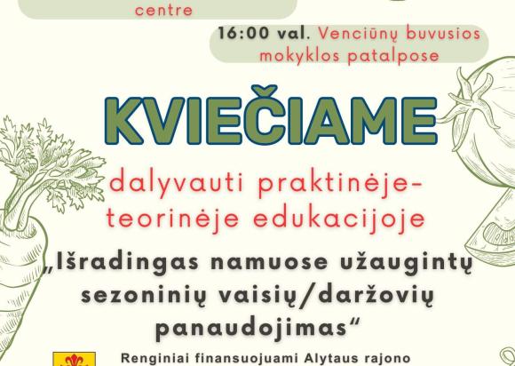 Kviečiame dalyvauti edukacijoje