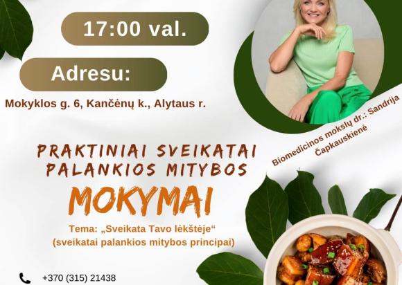 Kviečiame dalyvauti praktiniuose sveikatai  palankios mitybos mokymuose Kančėnuose!