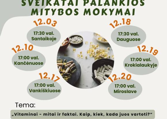 Sveikatai palankios mitybos mokymai